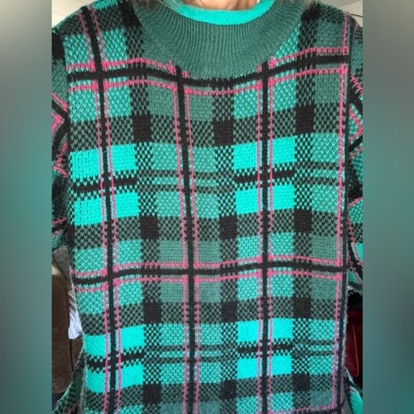 Vintage 80’s STEFANO oversized plaid sweater - Picture 1 of 13